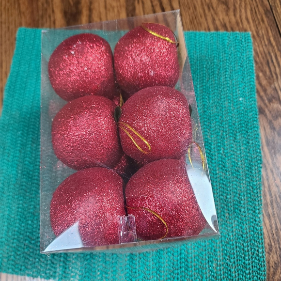 Set of 12 Sparkly Apple Ornaments | Glitter Holiday Decor - Picture 8 of 14